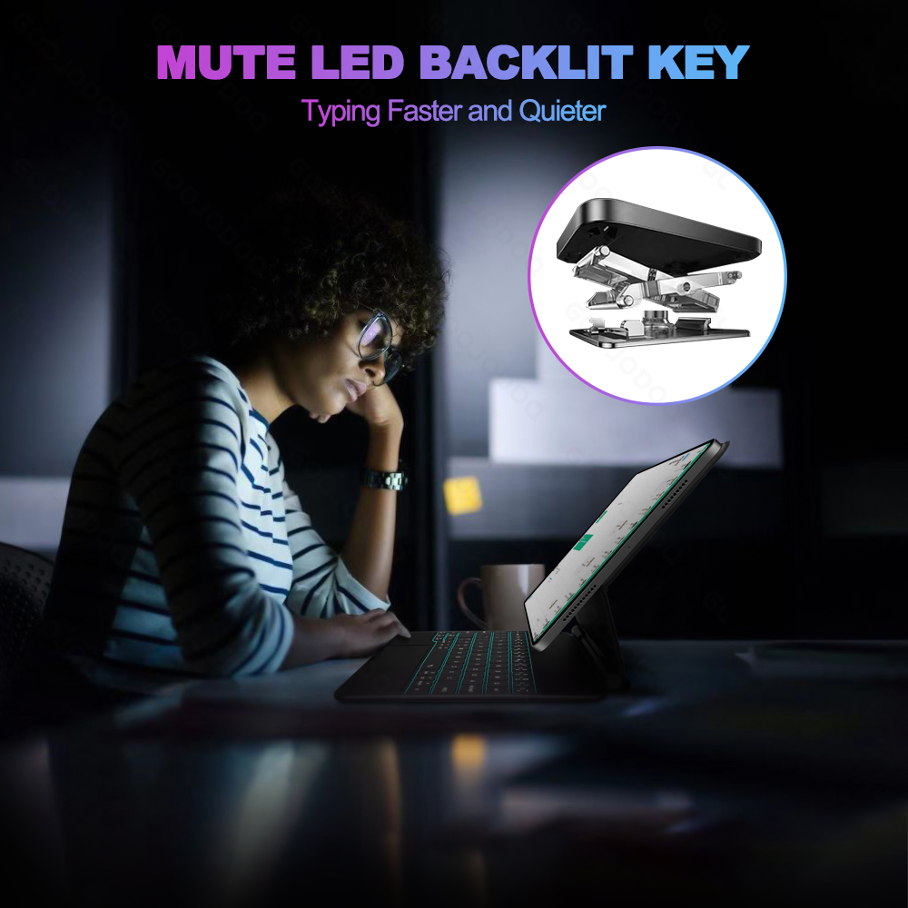 GOOJODOQ Magic Keyboard for iP - Ipad Cover Folio 评论和价格