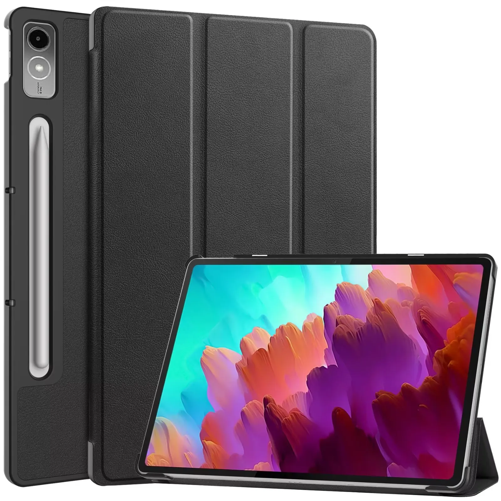 Tri-fold Magnetic Leather Stan - Lenovo Tablet P12 Accessories 评论和价格